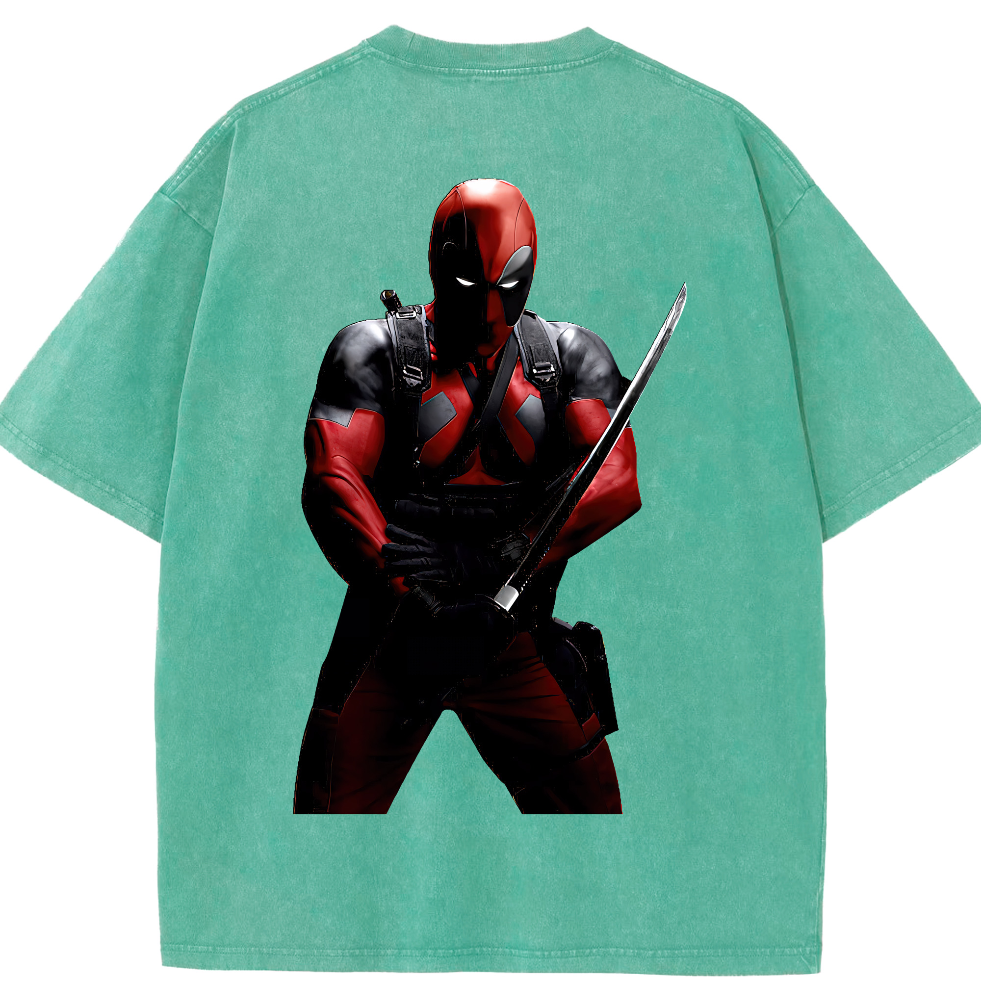 （画像用） Deadpool デッドプール 綿100% ヴィンテージ風 半袖Tシャツ（背面プリント）